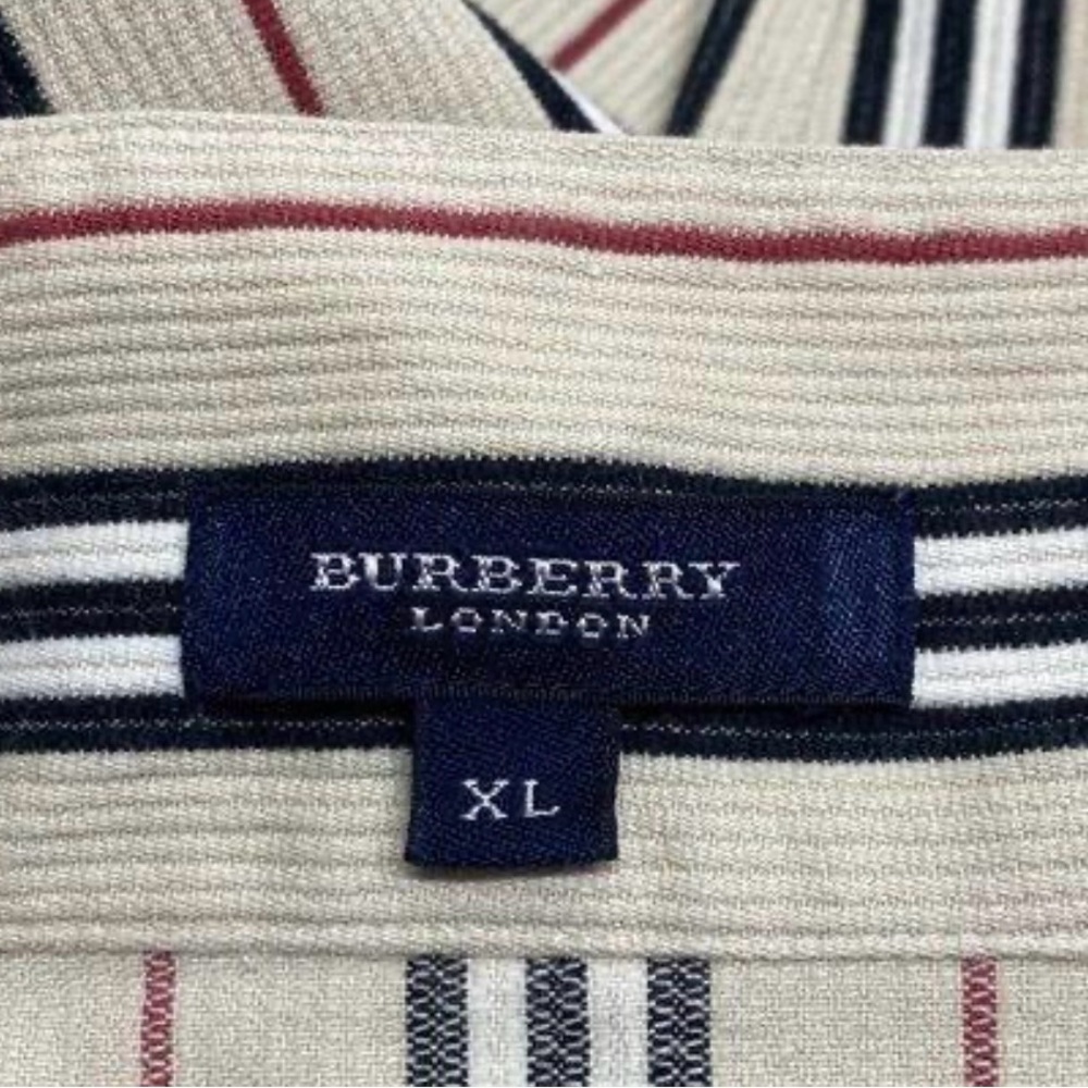 Burberry Beige and Black Striped Men's Shirt - Picture 2 of 4